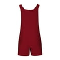 thumbnail image 4 of Ruyang Short Linen Overall for Teen Girls Adjusted Strap Sleeveless Wide Leg Short Jumpsuit Summer Romper Kids Casual Overall, 4 of 5