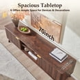 thumbnail image 2 of KeyWhat 70" TV Stand with 2 Soft Close Door, Modern Entertainment Center Console Table, Media Furniture for Living Room, Dark Walnut, 2 of 7