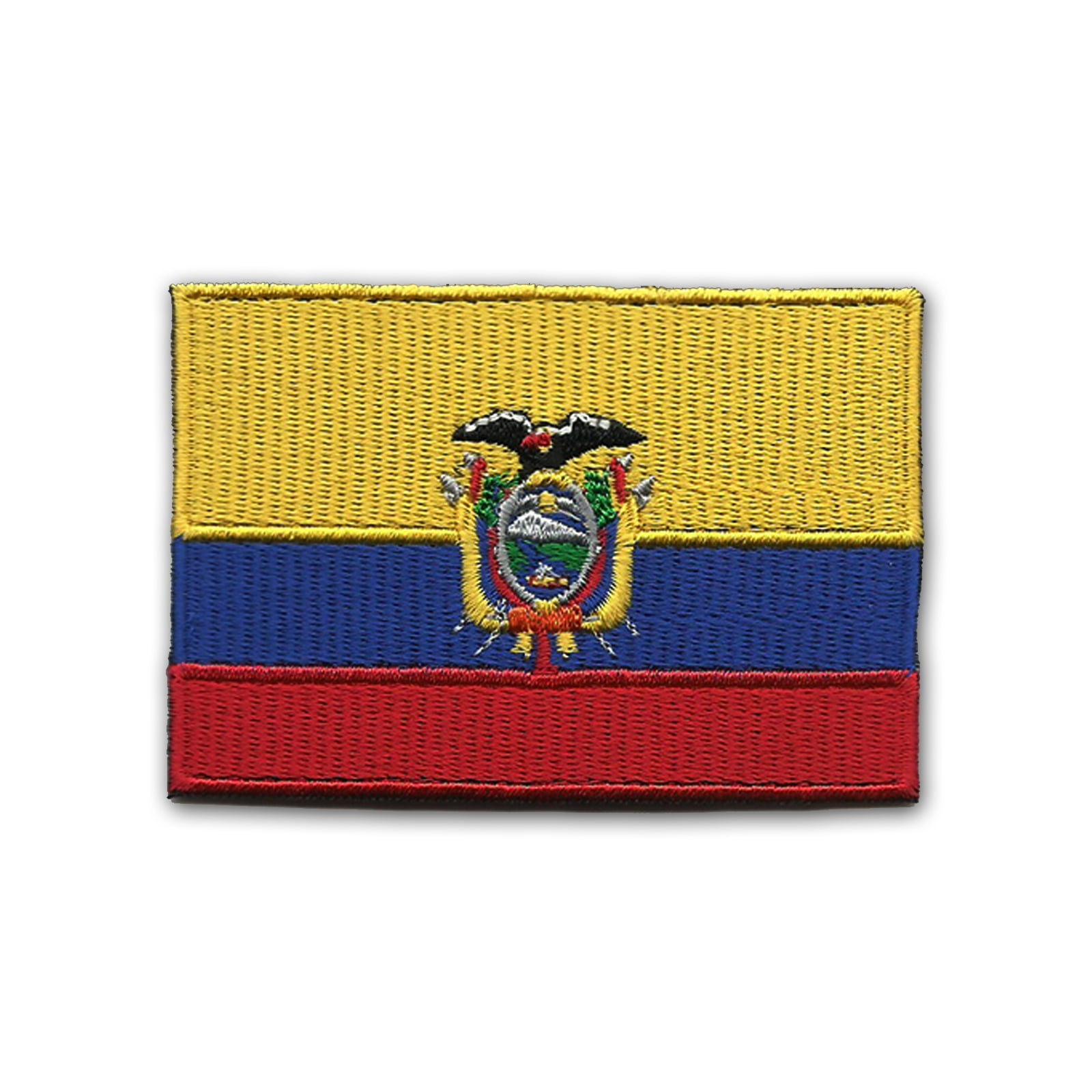 ECUADOR FLAG embroidered iron-on PATCH SOUTH AMERICAN EMBLEM applique SOUVENIR 