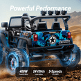thumbnail image 4 of Hikiddo 24V 9Ah Ride on Toy for Big Kids, 4WD 2-Seater Kids Electric Car Truck w/ Remote, 4x200W Motor - Camo Blue, 4 of 11