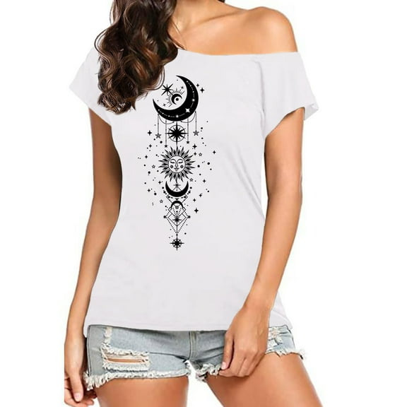 Women Summer Tops Women Off The Shoulder Tops Short Sleeve T Shirt Casual Blouse Womens Work Long Sleeve Top Leopard Shirt High Neck plus Size Long T Soft Tee Shirts Womens Light Weight White 2XL