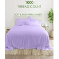 thumbnail image 2 of Pure Egyptian Twin-XL Size Cotton Bed Sheets Set 1000 Thread Count Bedding – Twin-XL Size Bed 12" Inch Deep Pocket Twin-XL Sheets - Lilac, 2 of 7