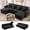 Black+USB+Desktop, variant on Aukfa 100" U-Shape Storage Sectional Sofa Convertible Sofa Bed for Living Room, 2 Ottoman&Pillows, Linen, Gray