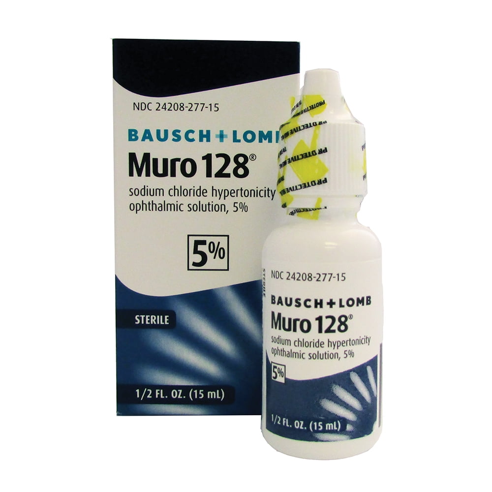 Muro 128 Hypertonicity Ophthalmic Solution 5 Eye Drops, 15ml Each, 3