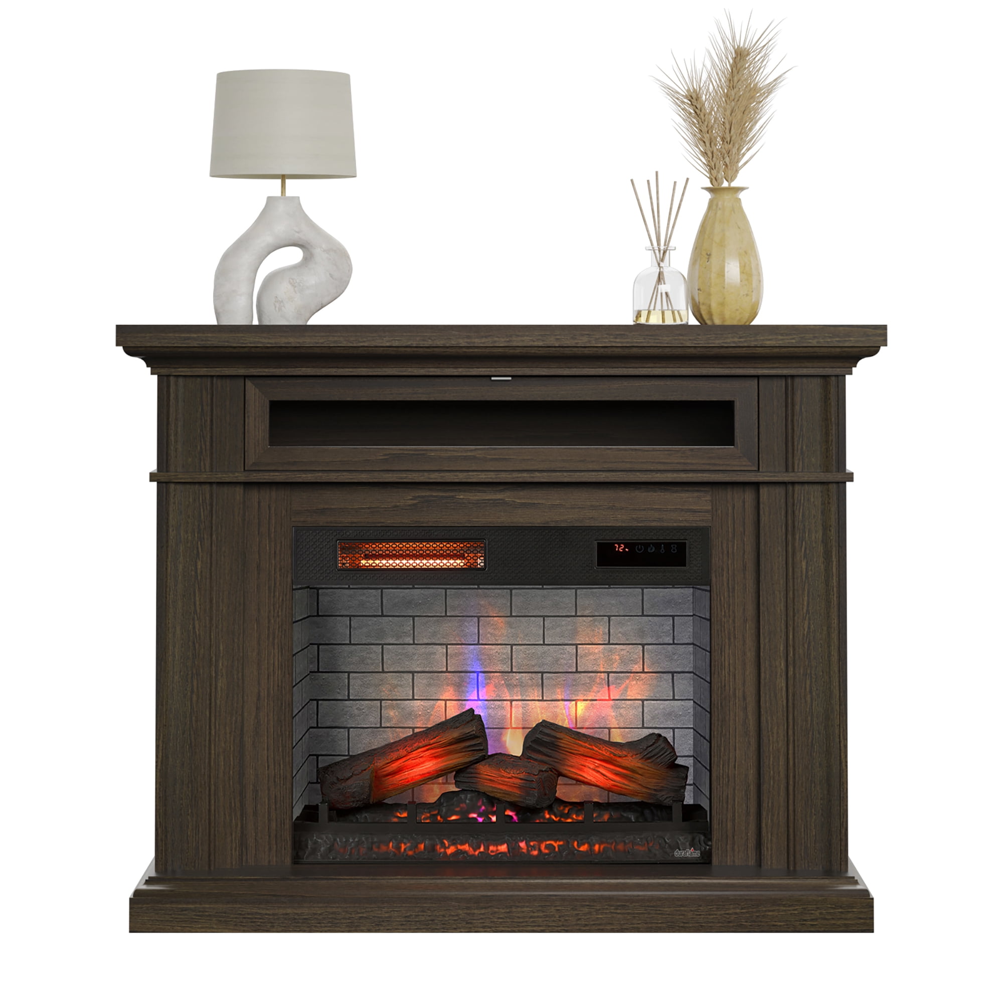 duraflame® Electric Fireplace Wall Mantel with Infrared Heater and Remote Control, Waverly Oak