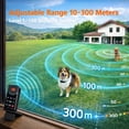 thumbnail image 2 of Sistema de valla invisible inalámbrica para 2 perros, valla eléctrica con pantalla LCD, intensidad de advertencia ajustable, alcance de 300 m, valla inalámbrica recargable para mascotas,, 2 of 9