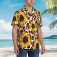 thumbnail image 3 of Disketp Hawaiian Shirts For Men,Leopard Sunflowers Print Mens Casual Short Sleeve Button Down Shirts Beach Shirt, 3 of 7