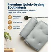 Everlasting Comfort Bath Pillow Fast Drying Bathtub Cushion for Head, Neck and Back, Gray