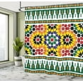 thumbnail image 5 of Ambesonne Eastern Shower Curtain, Vibrant Pattern, 69"Wx84"L, Green Yellow, 5 of 5
