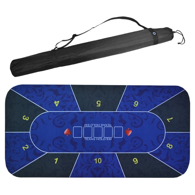 1.8m Rubber Texas Hold'em Poker Mat Portable Pokers Tablecloth with Carry Bag Smooth Poker Set Board Game Mat Poker Accessory