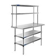 thumbnail image 2 of 24" x 48" Stainless Steel Work Table With Two Shelves | 12" Wide Double Tier Overshelf | Metal Kitchen Prep Table & Shelving Combo, 2 of 6