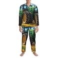 thumbnail image 3 of Kdxio Green Tractor Field Men’s Pajama Set Pajamas For Men 2 Piece PJ Set with Men Pajama Pants and Long Sleeve T-Shirt Lounge Set-XX-Large, 3 of 7