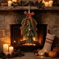 thumbnail image 5 of Aurorax Christmas Wreaths for Front Door,Indoor Christmas Wreath Decorations with Bells Bows Berries Green Pines Branches Farmhouse Hanging Wall Decor for Mantel Window, 5 of 6