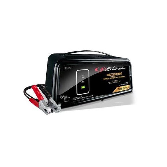 Schumacher Battery Charger SC1320 BUILT4CHARGING; For 6 Or 12 Volt Batteries; 120 Volt Power Supply; 6/2 Amp Charging/Maintainer Current