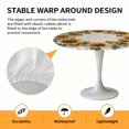 thumbnail image 6 of Sunflower Wreath Elastic Fitted Round Table Cover Linen Background Waterproof Outdoor Tablecloth for Holiday Party, Picnic, Patio & Dining Fits Tables Up to 36"-44", 6 of 8