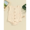 thumbnail image 2 of FEORJGP Infant Baby Girls and Boys Tank Romper 3M 6M 12M 18M Newborn Cute Round Neck Jumpsuit Sleeveless Button Down Bodysuit Toddler Casual Summer Clothes, 2 of 9