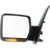 Mirror Compatible With 2009-2010 Ford F-150 Left Driver Side Heated In-housing Signal Light Textured Black Kool-Vue