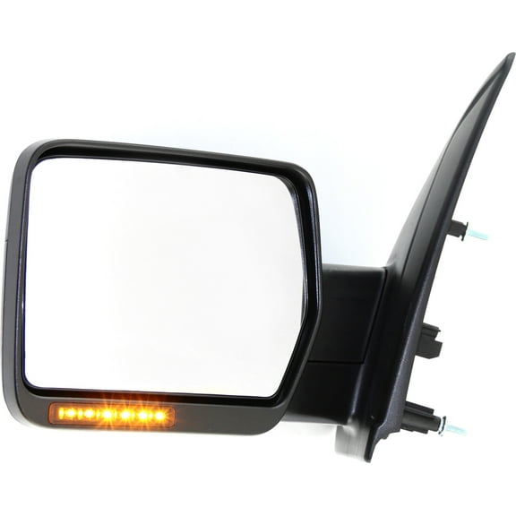 Mirror Compatible With 2009-2010 Ford F-150 Left Driver Side Heated In-housing Signal Light Textured Black Kool-Vue