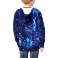 thumbnail image 2 of Chririnla Funny Wolf Florals Boys Youth Sports Jacket Hoodie Zip Up Long Sleeve with Pockets Lightweight Athletic Wear Size 10-12, 2 of 7