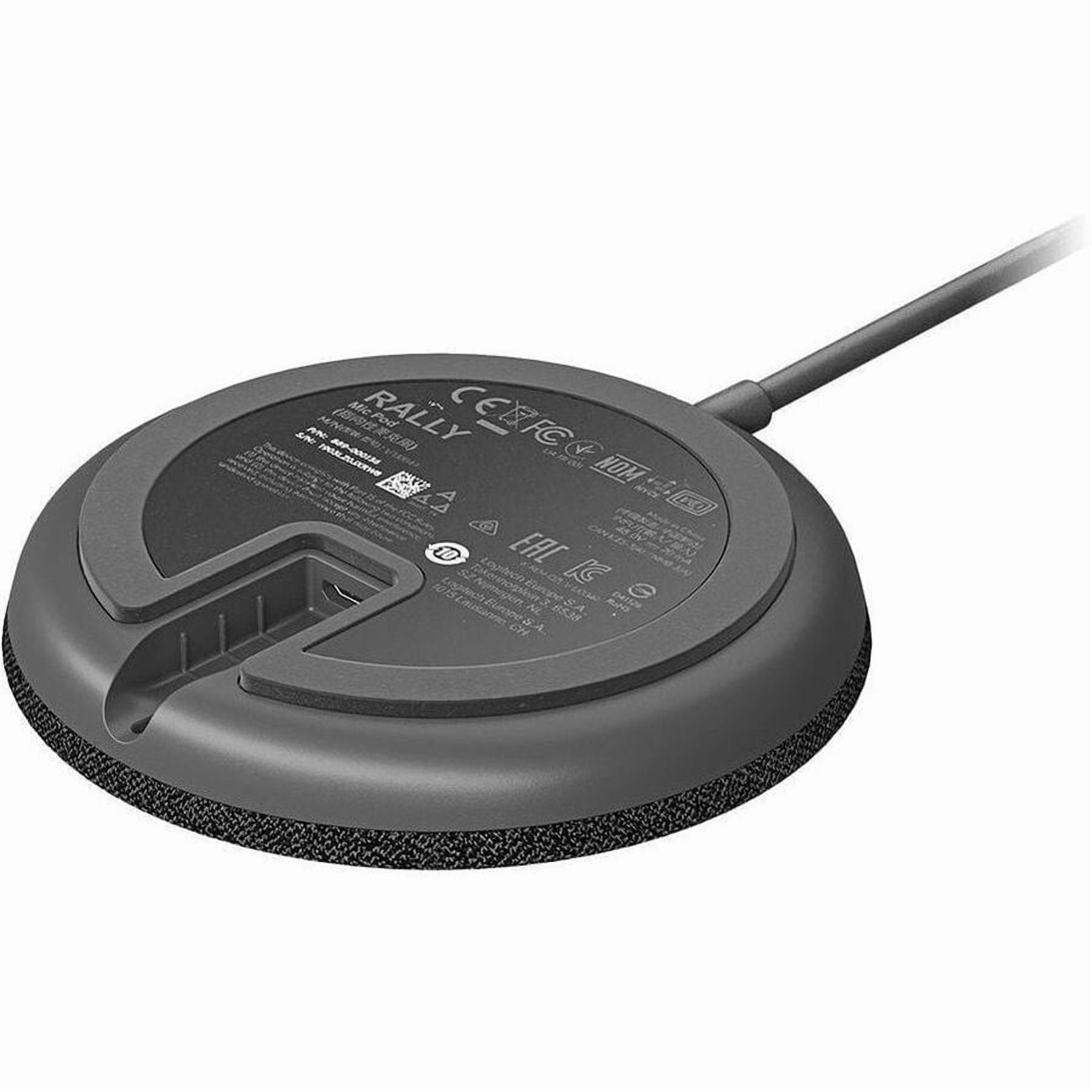 Logitech Rally Mic Pod for Rally, Rally Bar, and Rally Bar Mini, Graphite - 9.68 ft - 90 Hz to 16 kHz -27 dB - Omni-directional - 12-pin