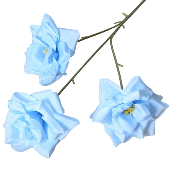 Artificial Flowers - 1 Pc Silk Flower with Stems Roses Fake Floral Arrangements Long Faux Rose Bouquet for Home Bathroom Office Table Centerpiece Shelf Weddings Decor, 25.2 Inch, Blue