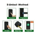 thumbnail image 4 of Biometric Fingerprint Door Lock K7 Pro+ Black Smart Lock Tuya App Remote Unlocking Keyless Lock Electronic Door Lock ,More Secure, 4 of 6