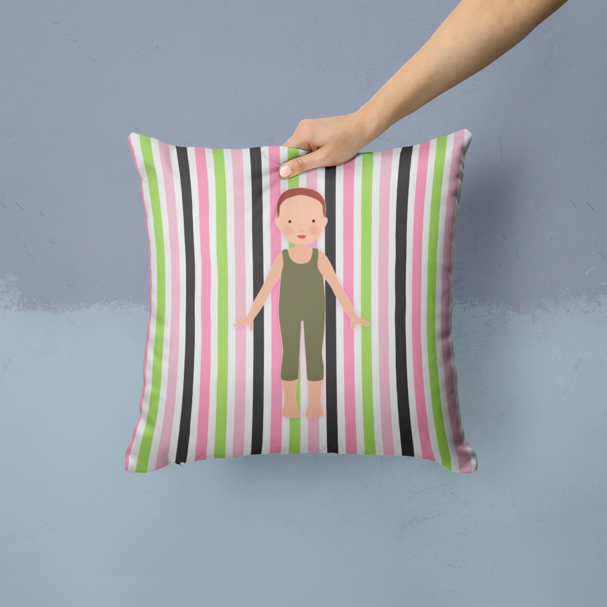 Carolines Treasures BB5183PW1414 Dancer Bikatard Flexed Hands Fabric Decorative Pillow  14Hx14W multicolor