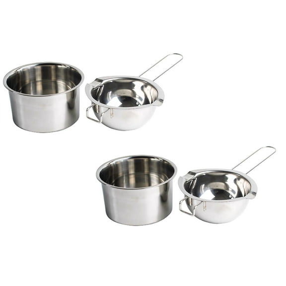 2Pack 1 Set Double Boiler Pot Stainless Steel Chocolate Pot Chocolate Melting Pot Diy Silicone Mould Home Decor