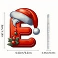 thumbnail image 2 of E Santa Hat Alphabet Ornament Set E Acrylic Letter Decor With Silver Thread For Christmas Tree, 2 of 3