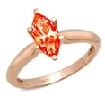 thumbnail image 5 of 1 ct Marquise Cut Simulated Red Diamond Solitaire 18K Rose Gold Womens Engagement Ring, 5 of 6