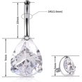 thumbnail image 2 of Belly Button Ring Titanium Belly Button Piercing 14g Belly Ring Internally Threaded Floating Navel Piercing Jewelry Waterdrop Cube Zirconia Opal Navel Ring 10mm Silver-Clear CZ, 2 of 5