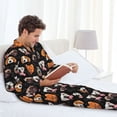 thumbnail image 6 of Fotbe Different Breeds Of Dogs Pattern Long Sleeve Pajama Set for Men,Sleepwear Set,2-piece Loungewear Set,Soft PJs Comfy Nightwear with Pockets-XX-Large, 6 of 7
