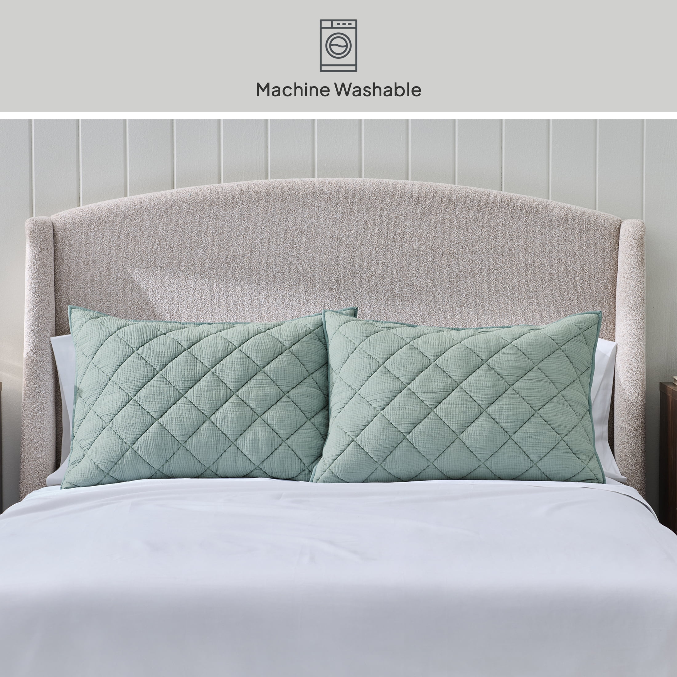 Better Homes & Garden Diamond Gauze Sham, Sage, King, 2 count