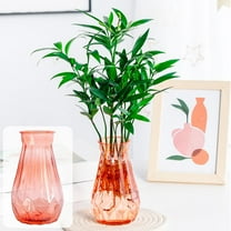 Hydroponic Plant Vase, Glass Look Self Watering Planter for Pothos and Lucky Bamboo, Faceted Shatterproof Desktop Flower Pot, Red