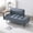 Grey + PU Leather + Foam + 2 Seat, variant on 55"Inch Width Modern End of Bed Bench,Black Faux Leather Upholstered With side table, 360-degree Swivel tray couch,Entryway Ottoman,Window Bench with Metal Legs for Bedroom, Living Room