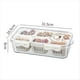thumbnail image 5 of Bandeja para Servir Dividida con Tapa Bandeja para Verduras de 6 Compartimentos Caja Cuadrada Portátil para Aperitivos Contenedores de Almacenamiento de Viaje Apilables, 5 of 5