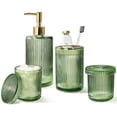 thumbnail image 1 of Set de accesorios de baño Kasunting Green Glass, 4 piezas, 1 of 7