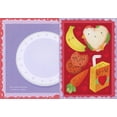 thumbnail image 2 of Designer Greetings Smiley Faced Heart Sandwich, Purple Plate and Hearts on Red with Purple Border Juvenile Valentine's Day Card with Sticker Sheet for Kids, 2 of 3