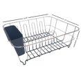 thumbnail image 3 of 2 Piece Chrome Plated Steel Small Compact Dish Drainer, Navy Blue, 3 of 4