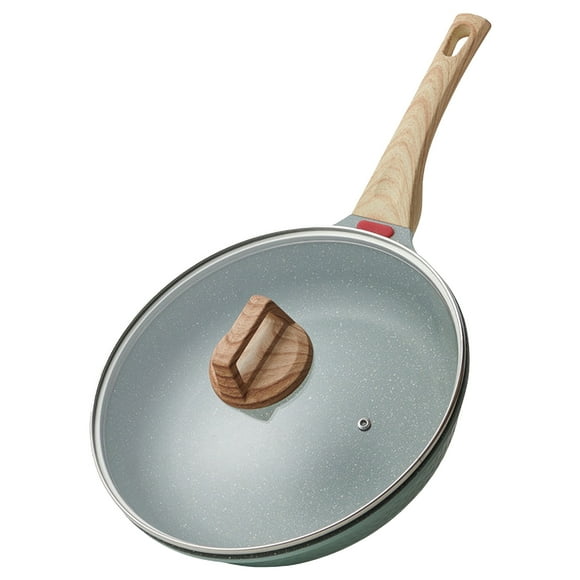 Induction Fry Pan Skillet Maifan Stone Non-stick Egg Roll Pan Frying Pan With Wood Handle Omelette Pan for Baby Kids Food Cooking