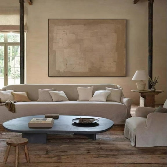 Luvia Wabi-Sabi Wall Art Brown Minimalist Wall Art Pure Brown Minimalist Art Beige Brown Textured Pure Textured Wall Art, 8x12 UNFRAMED