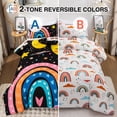 thumbnail image 2 of Juego de cama A Nice Night Cartoon Rainbow with Smile Moon Full, 2 of 8