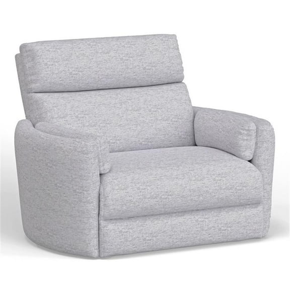 Pemberly Row Modern XL Fabric Power Glider Recliner in Mineral Gray