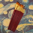 thumbnail image 1 of Painting Brush Drawing Pens Set 10Pcs Paintbrush Variety Style Nylon Multi Head Mixed Wooden Paintbrush Sets, 1 of 8