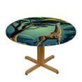 thumbnail image 3 of PIKWEEK  Round Table Cloth,Animals Zebra Giraffe Stand Under Palm Trees Safar Elastic Stretch Tablecloth for Dining, Kitchen, Wedding, Parties, Fits Tables, 3 of 7