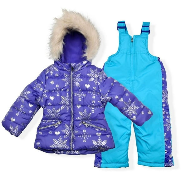 Arctic Quest Little Girls Bib Snow Pants and Ski Jacket Water-Resistant Snowsuit For Kids Winter Jacket For Girls Lavender 4