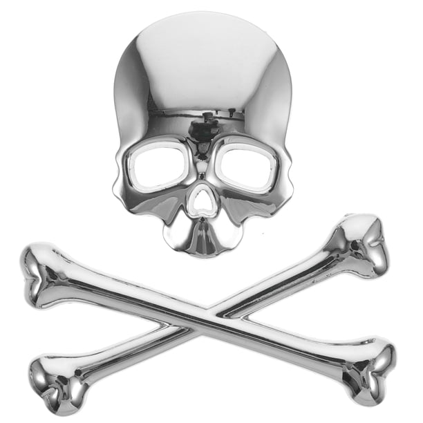Nuevo 3D 3M Calavera Metal Esqueleto Crossbones Etiqueta Engomada De La Motocicleta Del Coche Etiqueta Del Emblema Del Cráneo Insignia Pegatinas De Estilo Del Coche