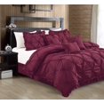thumbnail image 1 of Casa Platino 7 Piece Ruffeled Comforter Set - Queen/Burgundy, 1 of 4