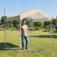 thumbnail image 3 of Outsunny 8 x 8 ft Pop Up Canopy Tent with 1-Button Push Easy Setup, Beige, 3 of 10