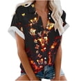 thumbnail image 1 of Blusa con estampado floral de manga corta con cuello en V para mujer OAVQHLG3B Store  lin121212, 1 of 4